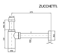MEDIDAS SIFON BOTELLA LAVABO ZUCCHETTI